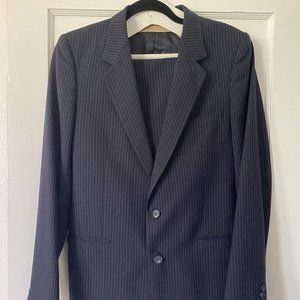 Yves Saint Laurent Made in France Navy Blue Pinstripe 2-piece Suit